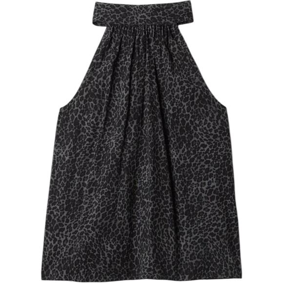 NWT Gap Black Leopard Tie Back Halter Top - Size XXL - Picture 5 of 7